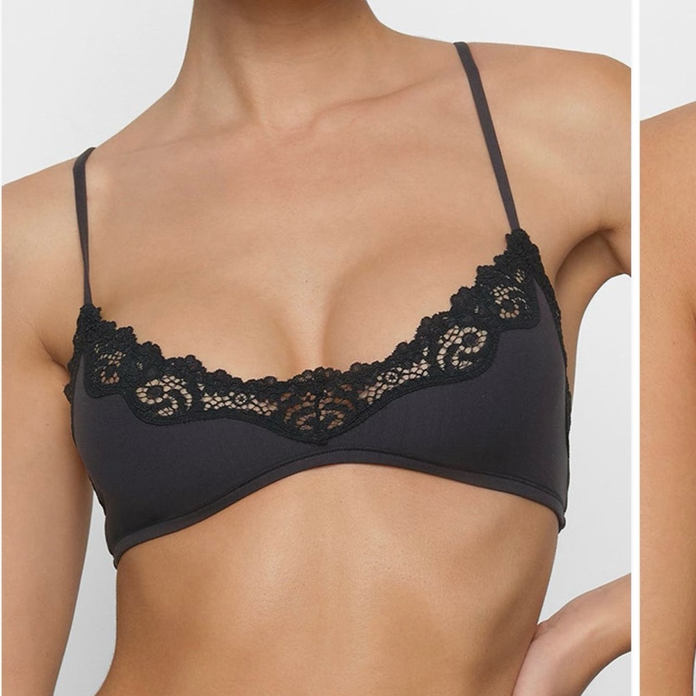 ♟️ SKIMS Fits Everybody Lace Bralette | XXS| Onyx | NWT